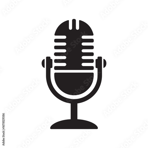 Simple Vector Illustration of a Vintage Microphone