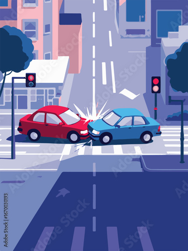 Car Crash Accident Illustration
