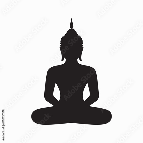 Simple Silhouette of a Buddha in a Meditative Pose