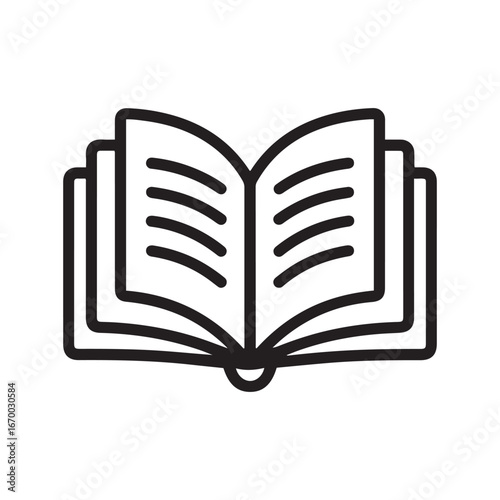 Open Book Icon, Perfect for Education or Reading Stock Images