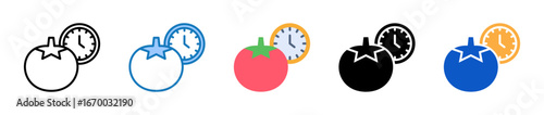 Pomodoro Technique multiple style icons set design vector illustration. 