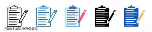 Note Taking multiple style icons set design vector illustration. 