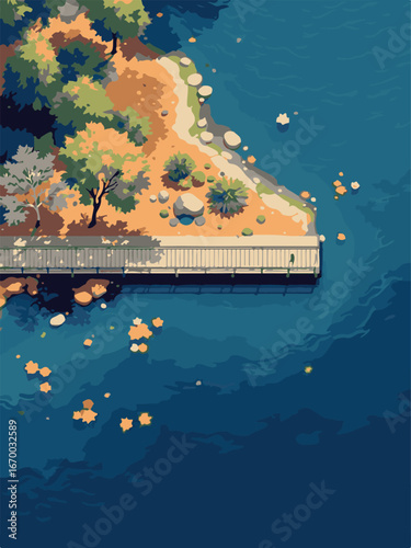 Wooden Pier by the Sea