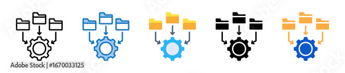 Data Management multiple style icons set design vector illustration. 
