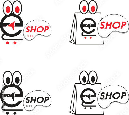 E- Shop cart icon set