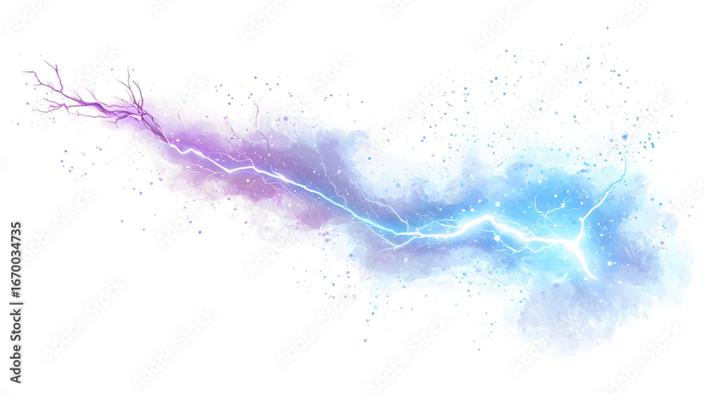 Obraz premium Lightning Strike and Thunder Clipart isolated on a transparent background