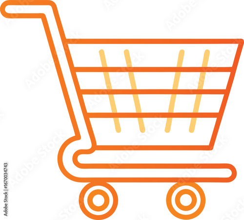 Singles Day Shopping Celebration Orange Shopping Cart Icon Design