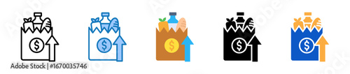 Grocery multiple style icons set design vector illustration. 