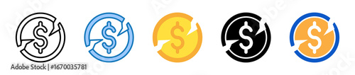 Coin multiple style icons set design vector illustration. 