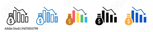 Recession multiple style icons set design vector illustration. 