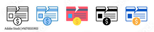 Credit Card multiple style icons set design vector illustration. 