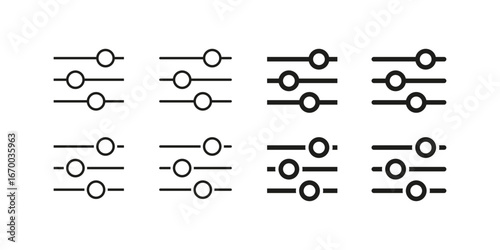 Filter icons, options, icon set.