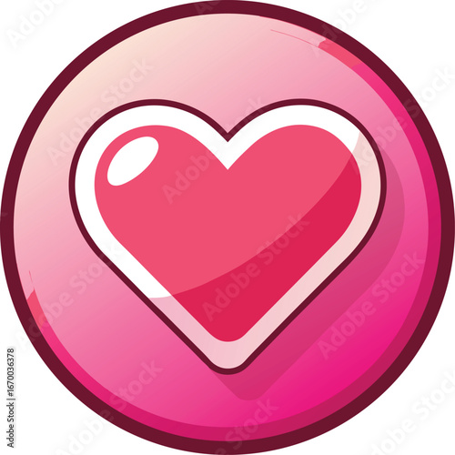 Singles Day Mobile Commerce Pink Circle Heart Button Design