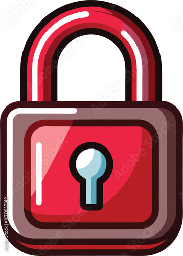 Singles Day Mobile Commerce Red Padlock Security Icon Design