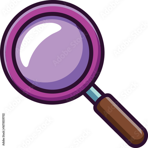 Singles Day Mobile Commerce Purple Magnifying Glass Icon Design