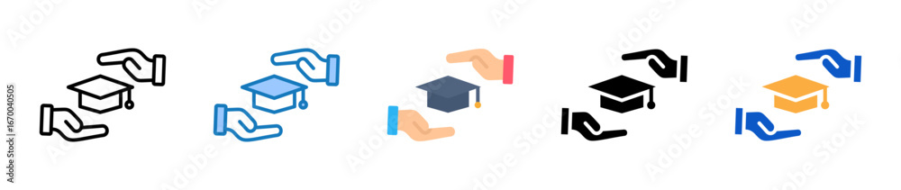 Naklejka premium Academic multiple style icons set design vector illustration. 