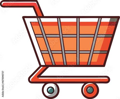Singles Day Mobile Commerce Orange Shopping Cart Icon Design