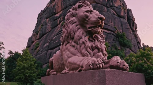 Historic Monumental Sculpture of Lion Created in the Late 19th Century by Renowned Artist