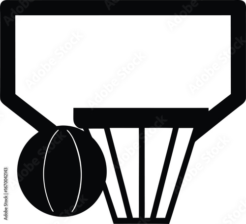 basketball hoop and ball on transparent background
