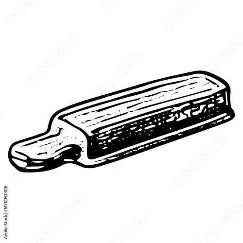 Vintage Rolling Pin Icon for Kitchen Baking Illustration