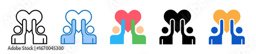 Volunteer multiple style icons set design vector illustration. 