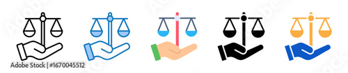 Legal Service multiple style icons set design vector illustration. 