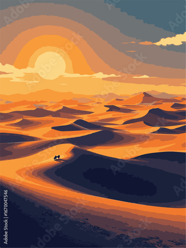 sunset in the desert