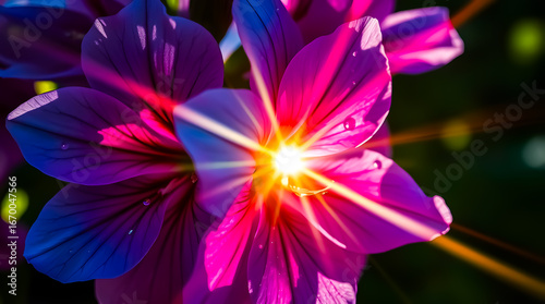 Flower with colorful petals in a natural garden setting