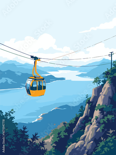 cable car in the mountains