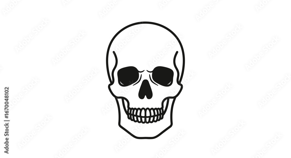 Fototapeta premium Simple Line Art Skull Illustration A Clean Minimalist Design