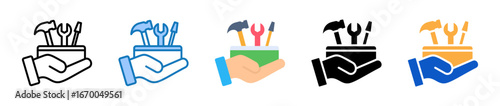 Tools multiple style icons set design vector illustration. 