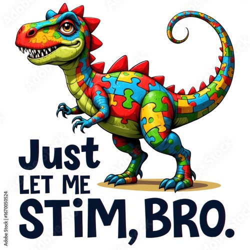 Just Let Me Stim Bro Dinosaur Puzzle Design product