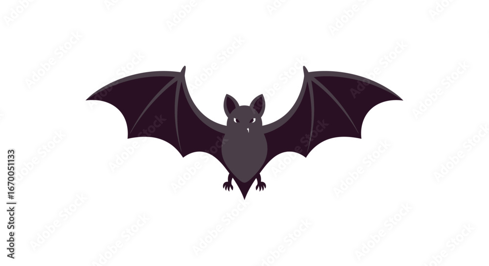 Fototapeta premium Spooky Halloween Bat Illustration Cute Cartoon Flying Bat Clipart