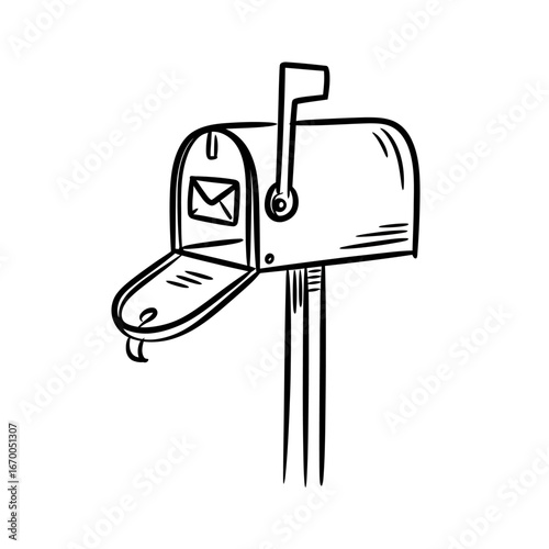 Charming Mailbox Sketch A Nostalgic Communication Symbol