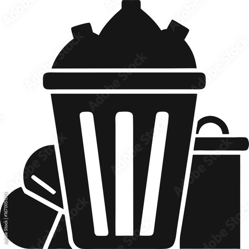 Garbage Dump silhouette icon on white background