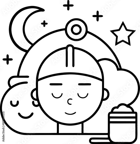 Good sleep outline icon on white background