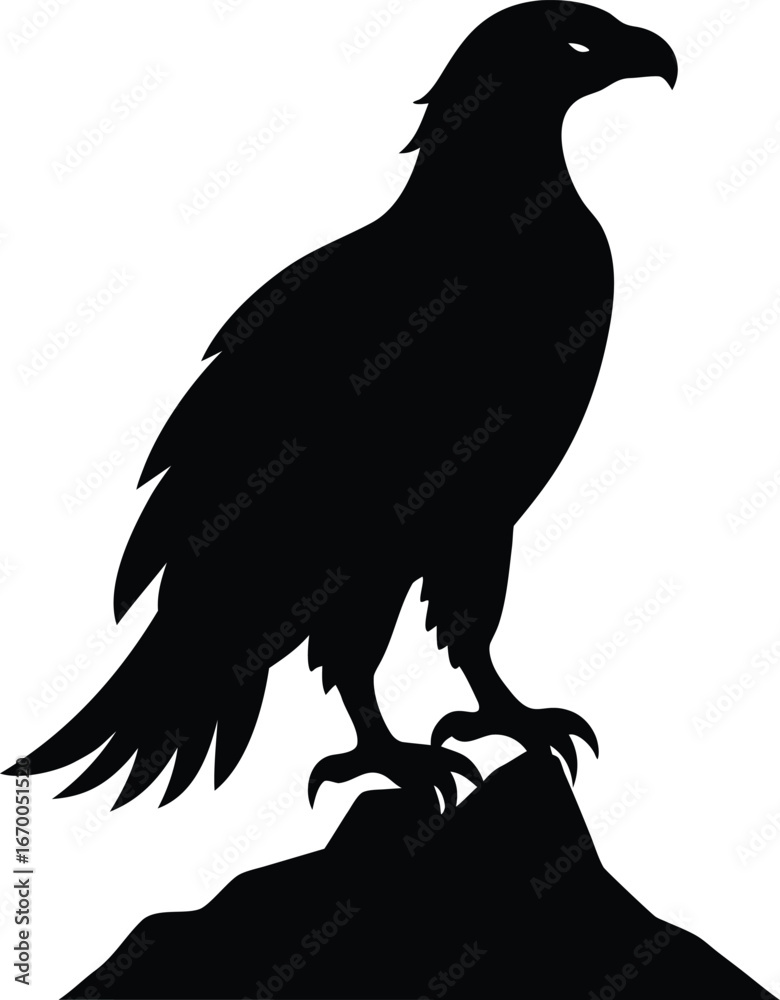 Fototapeta premium eagle silhouette vector on transparent background