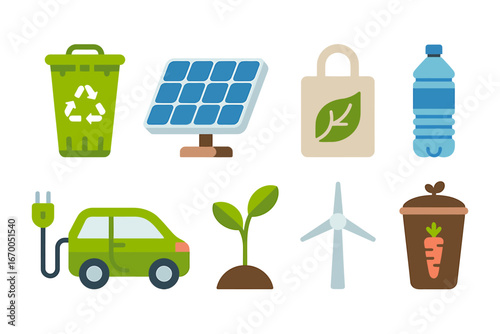 Collection of Sports Equipment Icons Soccer ball, Tennis Racket, Basketball, Baseball Bat, Hockey Stick and Golf Club