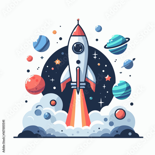 space rocket illustration vector