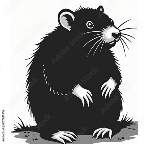 Adorable Groundhog Illustration: A charming groundhog illustration, showcasing the iconic features of this beloved rodent.
