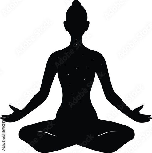 silhouette of yoga