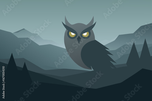 A spooky vector silhouette of a cartoon wolf howling at a black Halloween moon, with a funny cat and a flying bat in the night sky