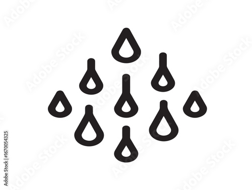 Minimal cloud with rain icon in simple line artwork