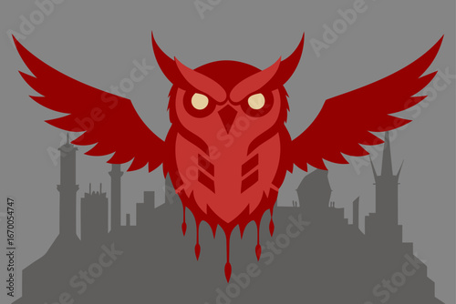 A cute red cartoon devil and a white angel, designed as a mascot or a tattoo