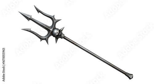 Photos Isolated Trident with Skull