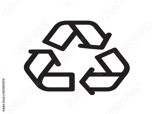 Eco recycle icon illustration in clean line drawing format