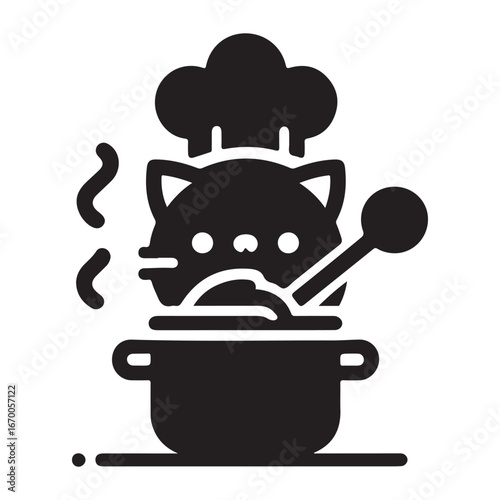 Chef Cat Cooking Mascot Vector