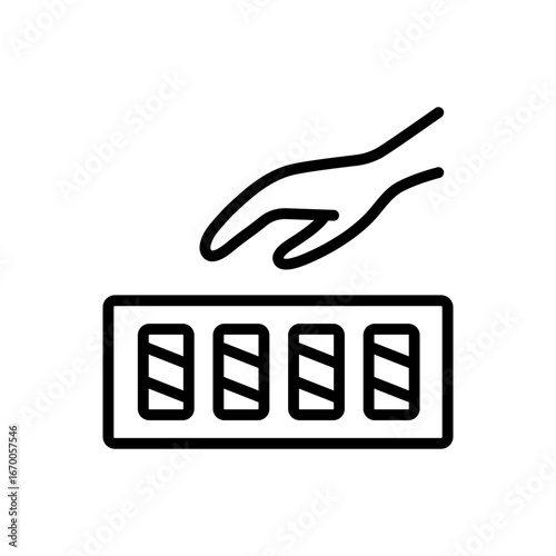 Pocket spring mattress outline icon. Orthopedic sprung pad sign. Breathable sleep bed symbol. Vector icon for web design isolated on white background