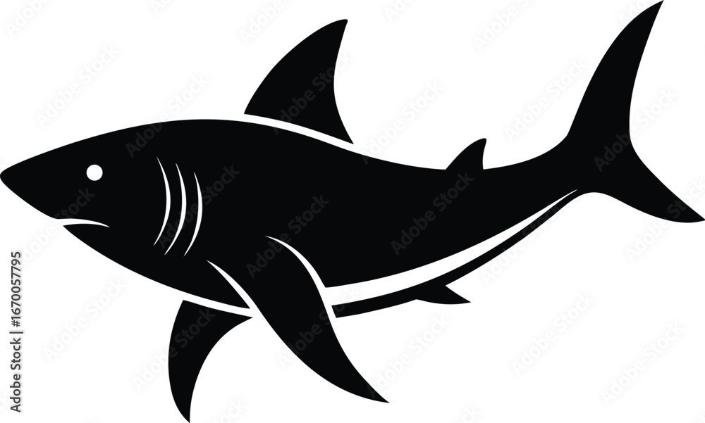Obraz premium shark vector illustration on transparent background