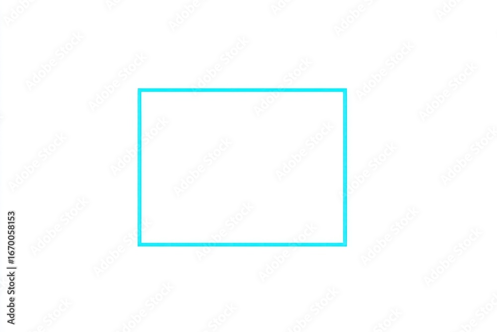 A minimalist illustration featuring a bright blue, rectangular frame set against a stark white background A minimalist illustration featuring a bright blue, rectangular frame set against a stark white background